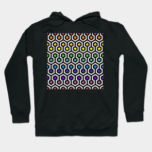 Geometric Pattern: Looped Hexagons: Rainbow Hoodie